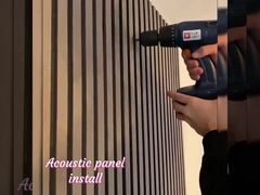 공장 직접 판매 실목판 인테리어 장식 자재 나무로 된 차음판