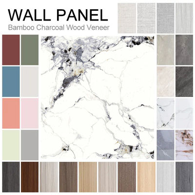 Modern Bamboo Charcoal Wood Veneer Wall Panel Decorative Design for Bedroom Furniture Living Room Office Wall Board