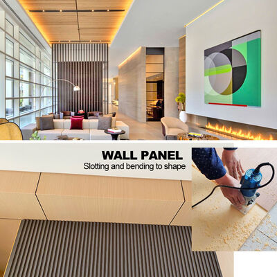 Bamboo Charcoal Wood Veneer Interior Decorative Panels PVC Background Wall Board PVC Wall Panels For Hotel Office Suspended Ceilings