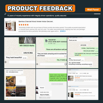 OEM ODM Custom PVC Bamboo Fiber Wallboard Solid-color Skin Feel Wall Panel