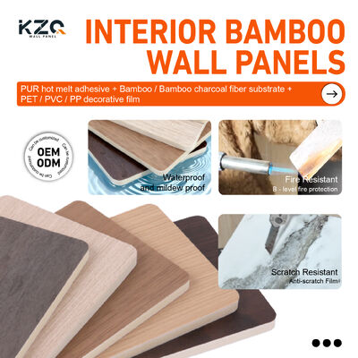 Waterproof Anti-Collision Bamboo Charcoal Wall Panel for Villa Luxury Interior Decoration