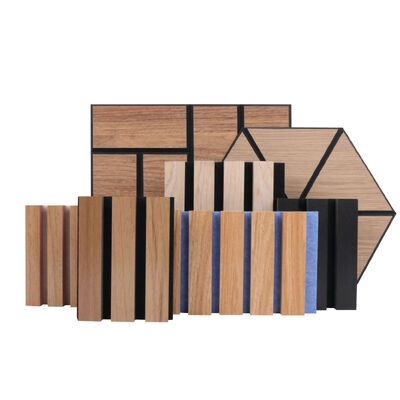 Acoustic Sound Panels MDF Material Efficient Sound Absorption For Indoor Background Wall