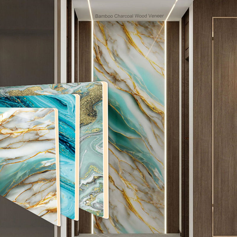 Hot Sale Bamboo Charcoal Wood Veneer Fire Retardant Panels Interior Decorative Wall Panels For Commercial Space